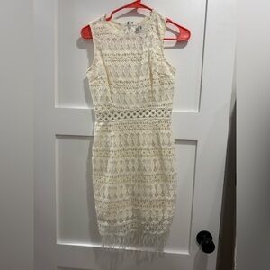 Lulu's Cream Lace Mini Dress